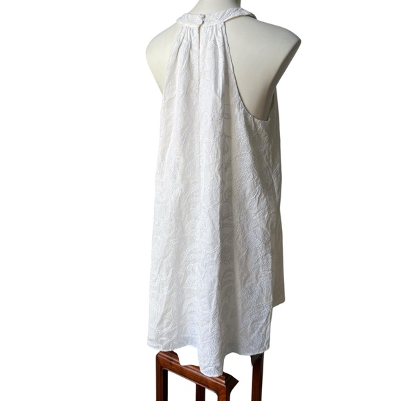 NWT, Loft White Embroidered Halter Swing Dress, Sz M - Picture 7 of 16